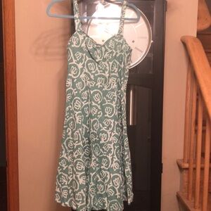 TOCCA green white cotton dress size 8